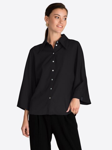Jascha Stockholm Bluse ' Air ' in Schwarz: Vorderseite