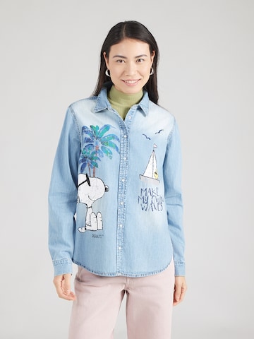 PRINCESS GOES HOLLYWOOD Blouse 'Snoopy' in Blauw: voorkant