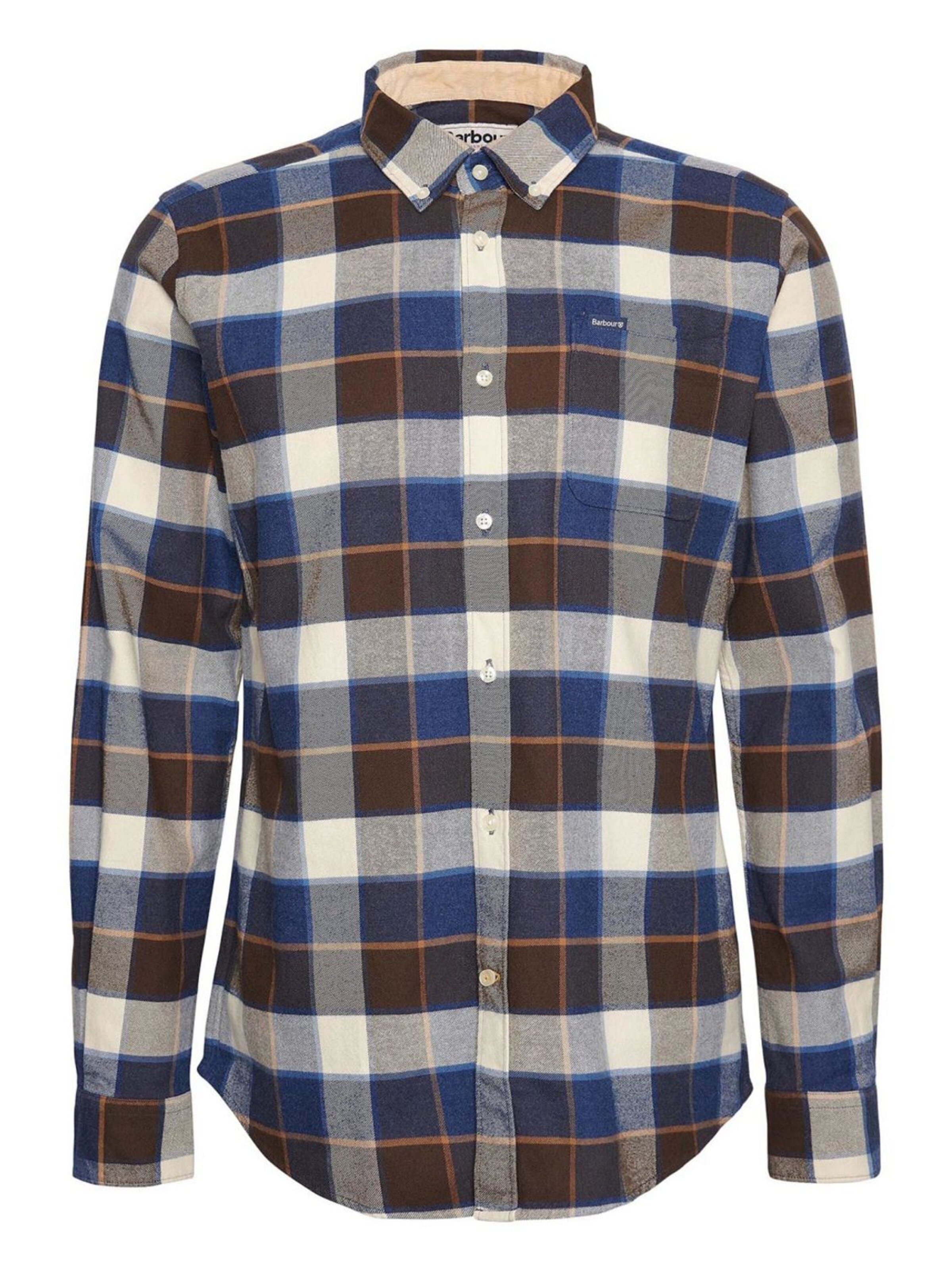Barbour Button Up Shirt in Blue: front