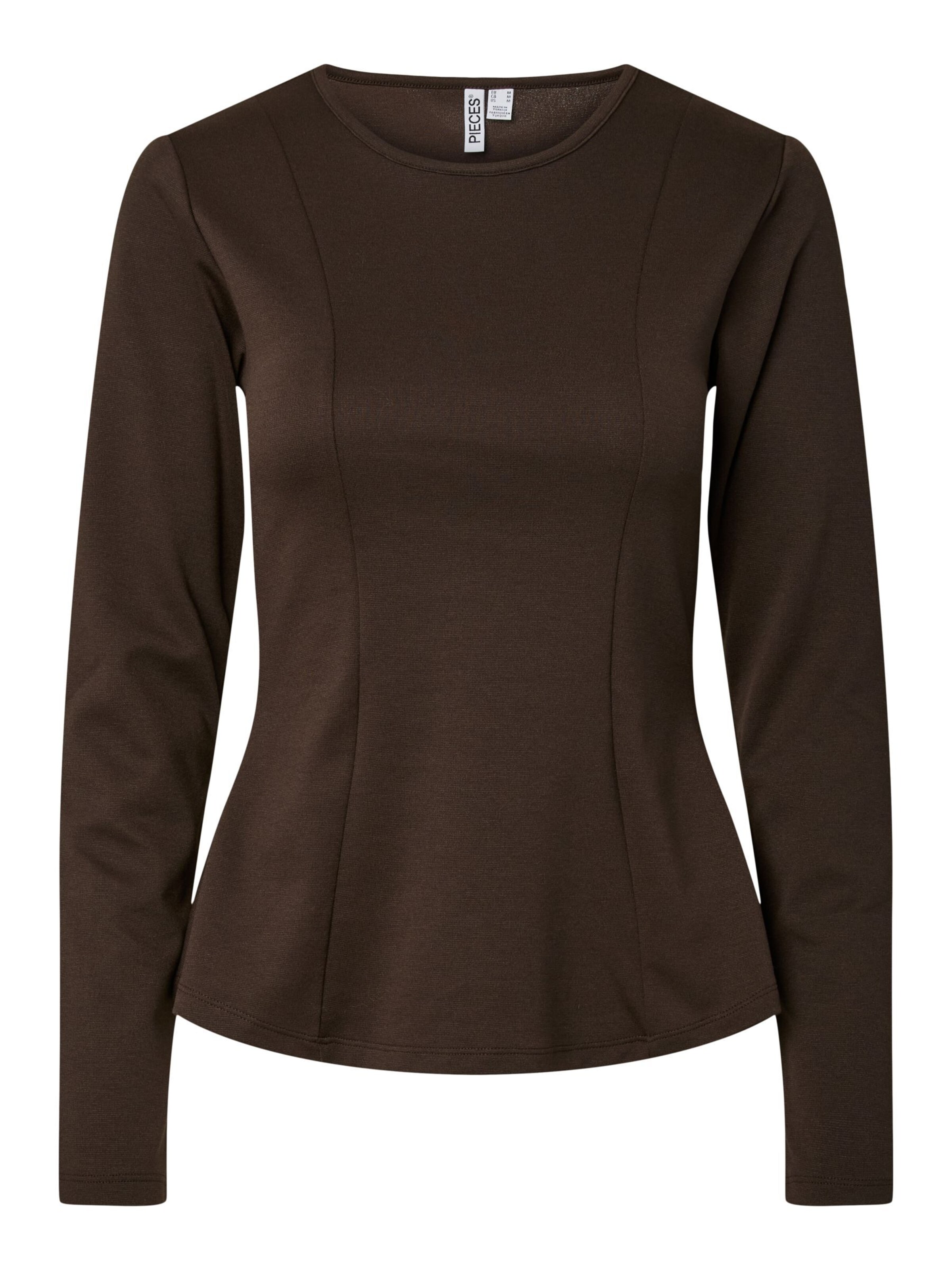 PIECES Shirts 'PCLucci Peplum' i brun: forside