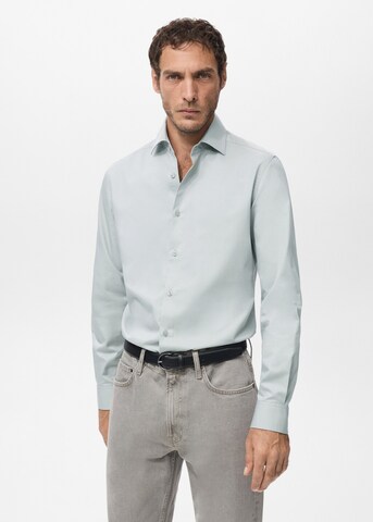 MANGO MAN Slim Fit Hemd 'Bilbao1' in Grau: Vorderseite