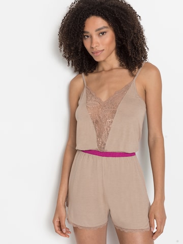 LASCANA Pajama 'Lovly Nights' in Beige: front