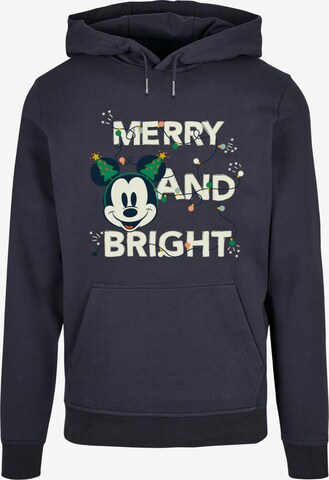 ABSOLUTE CULT Sweatshirt 'Mickey Mouse - Merry And Bright' in Blauw: voorkant