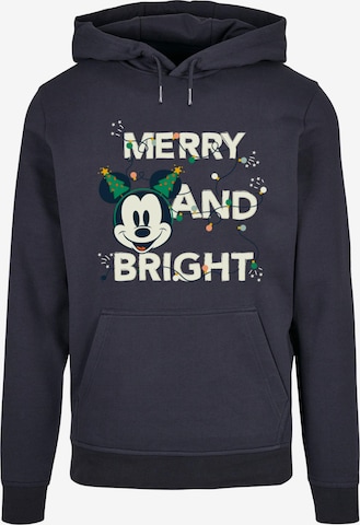 ABSOLUTE CULT Sweatshirt 'Mickey Mouse - Merry And Bright' in Blauw: voorkant