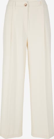 TOM TAILOR Pleated Pants 'Lea' in Beige: front