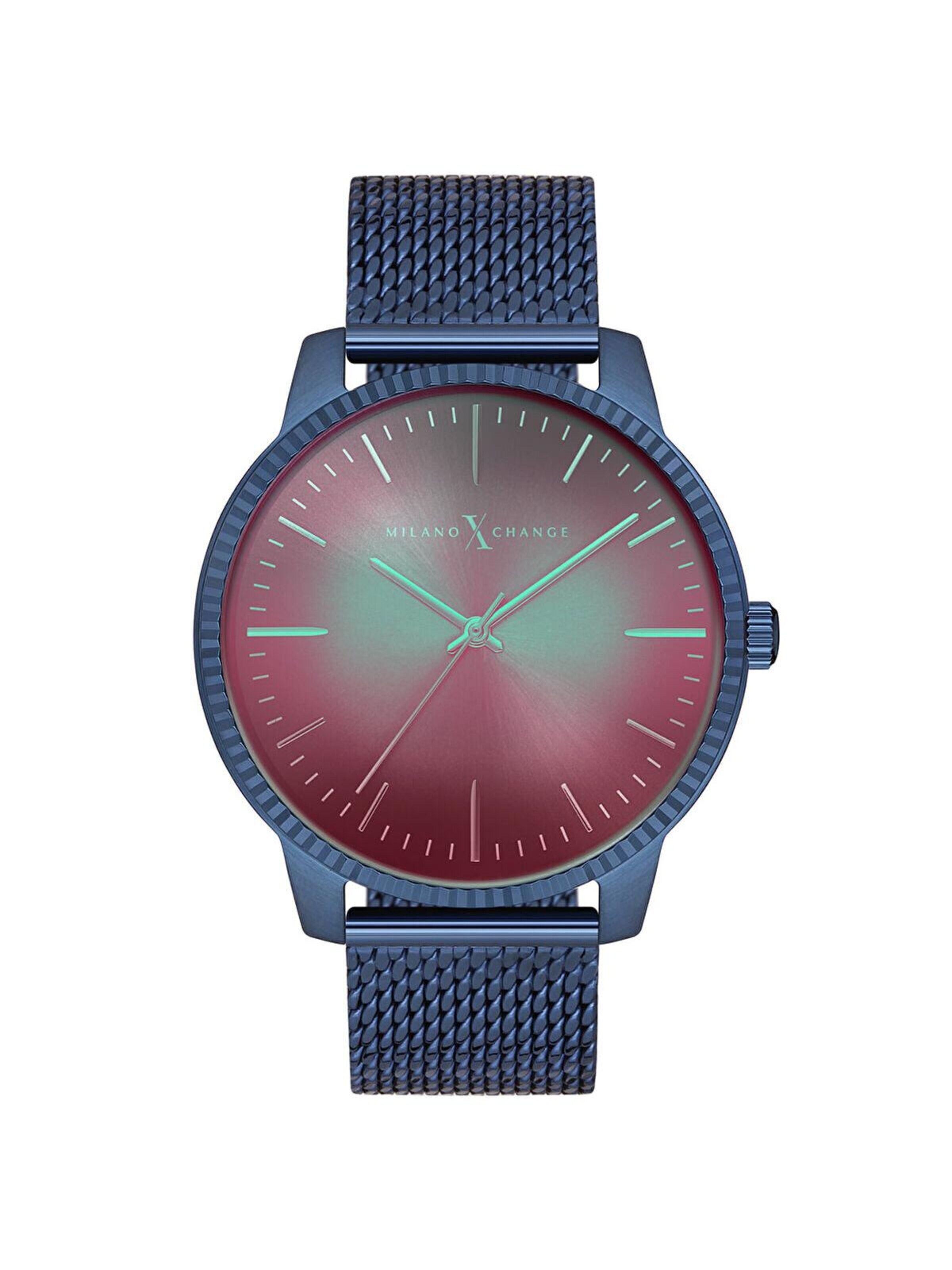 Orologio analogico di Milano X Change in blu: frontale