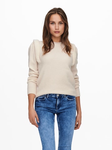 ONLY Sweater 'Sunflower' in Beige: front