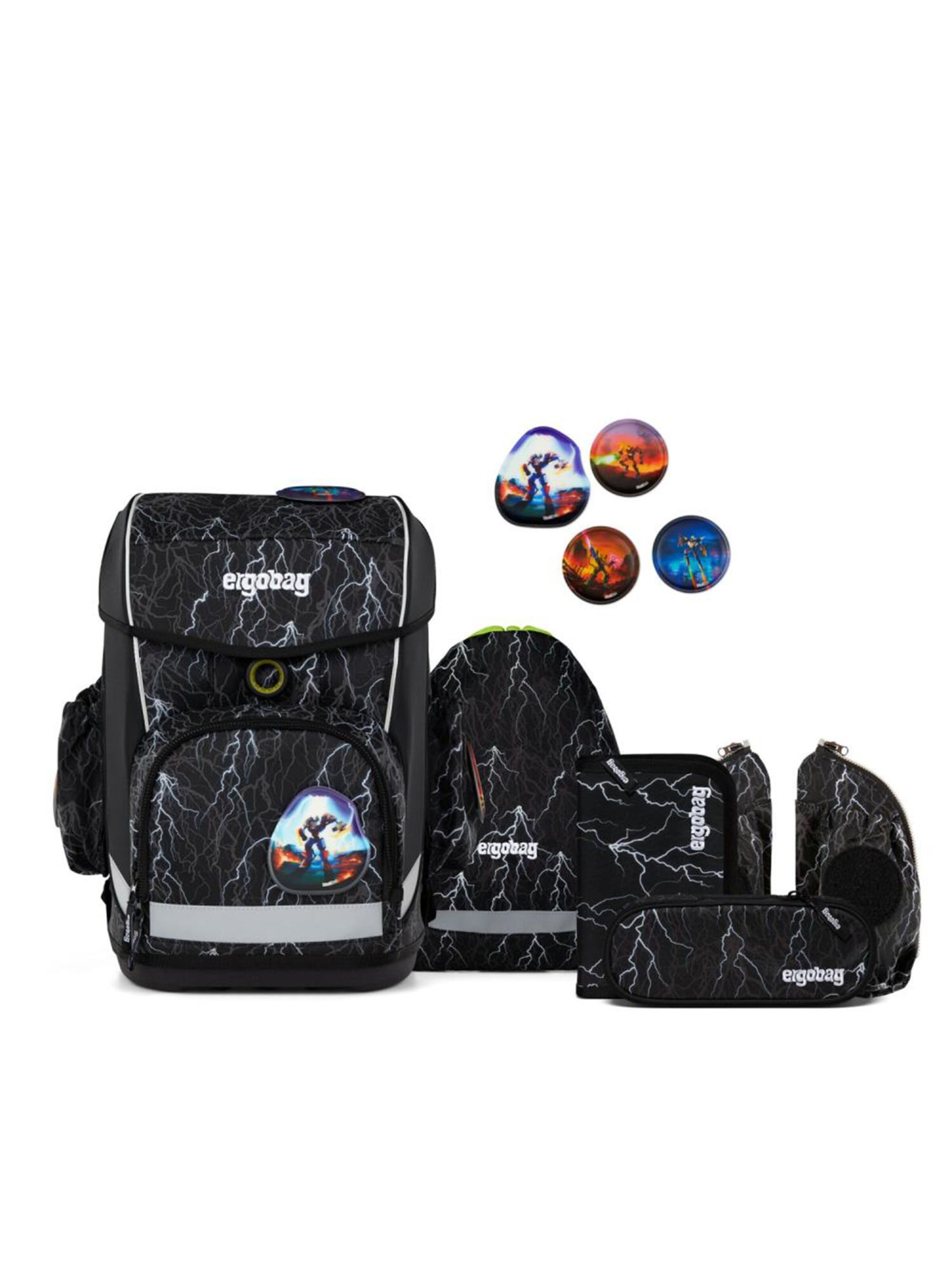 ergobag Rucksack 'Cubo Light Schulranzen Set'‌‌‌ in Schwarz: Vorderseite