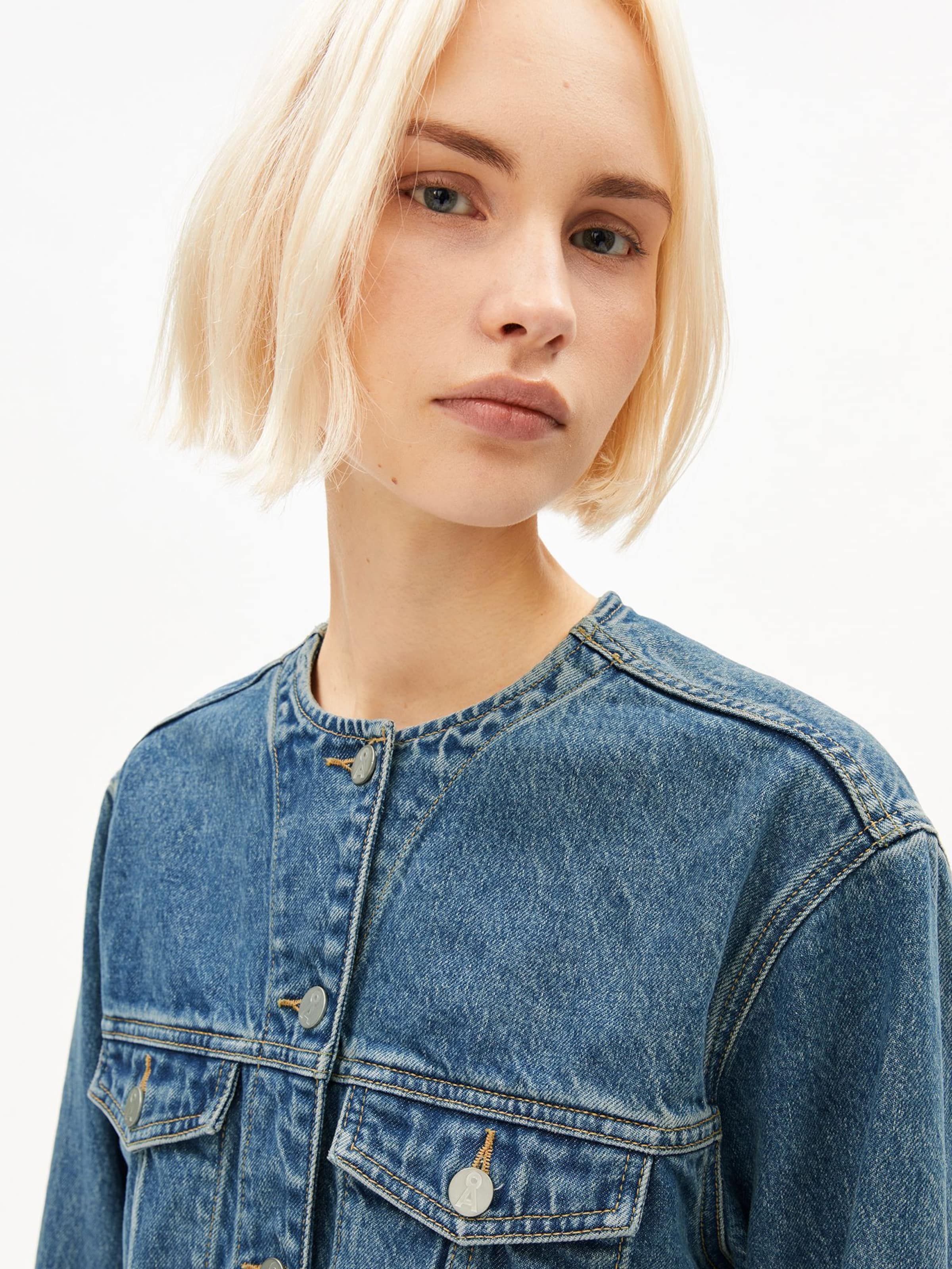 ARMEDANGELS Between-season jacket in Blue: front