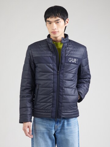 GUESS Tussenjas in Blauw: voorkant