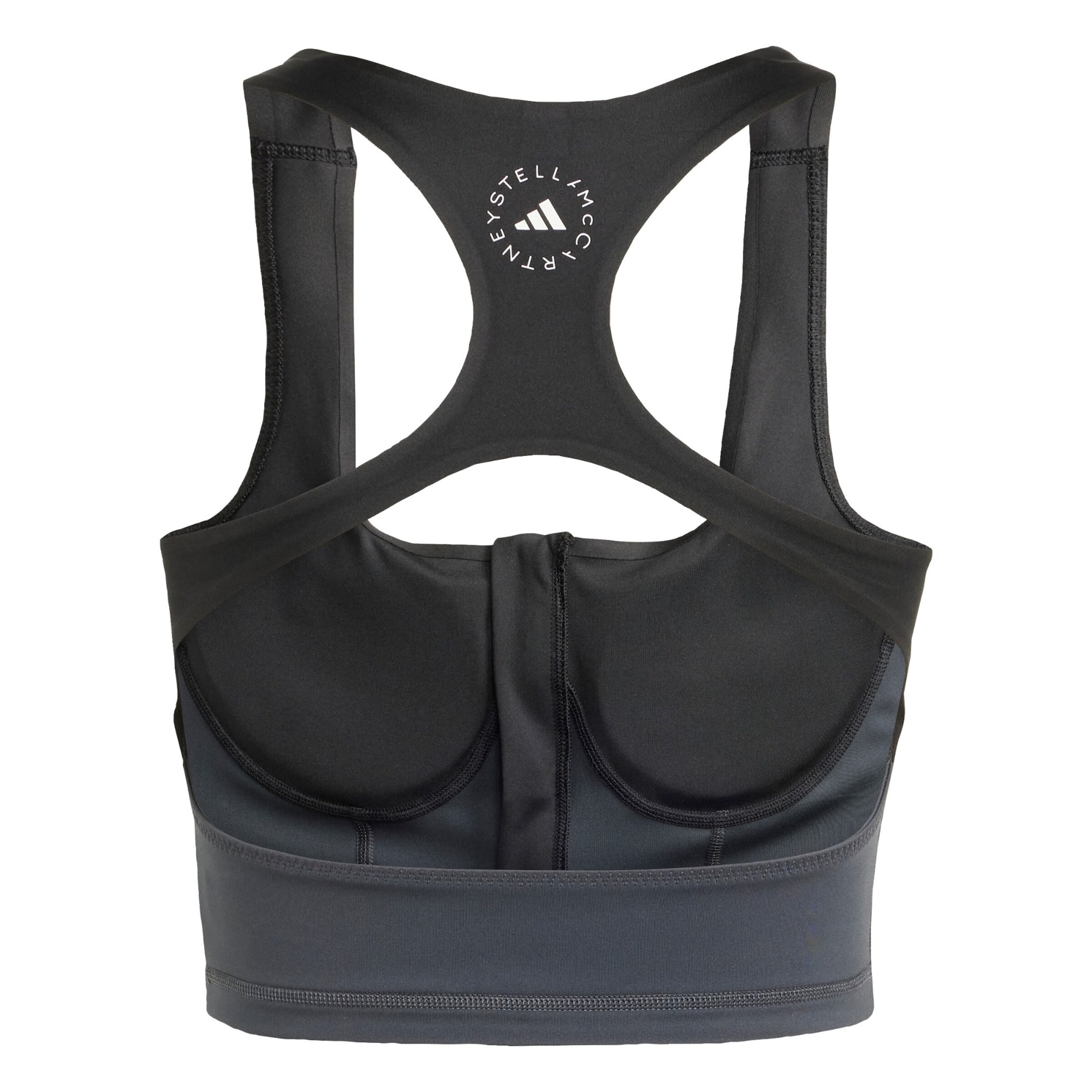 ADIDAS BY STELLA MCCARTNEY - Top deportivo 'Two-Tone Zipped Crop' en negro