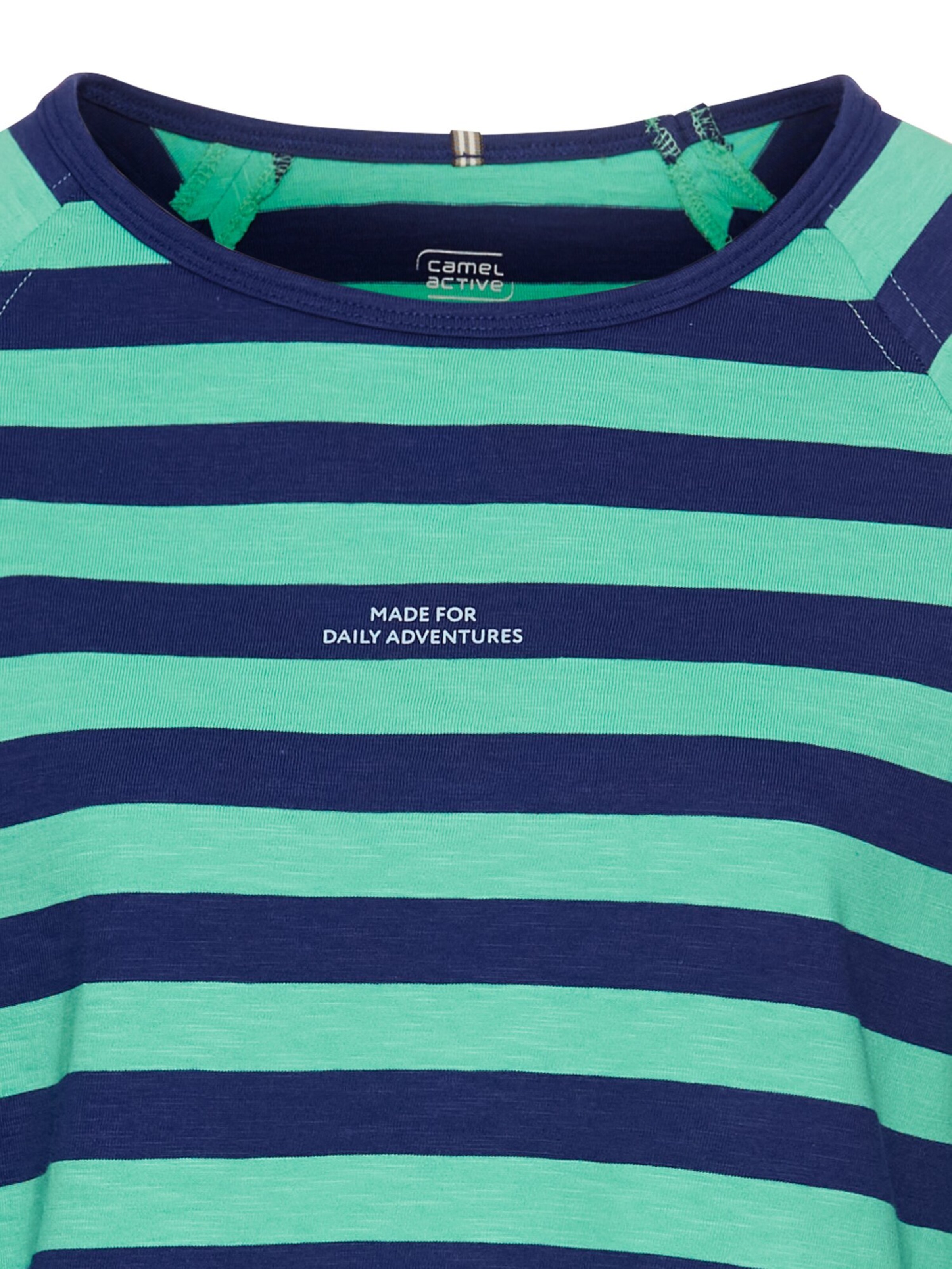 CAMEL ACTIVE Gestreiftes Langarmshirt aus reiner Baumwolle in Grün