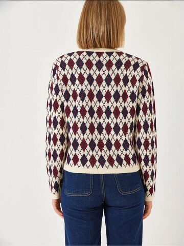 Bianco Lucci Knit Cardigan in Beige