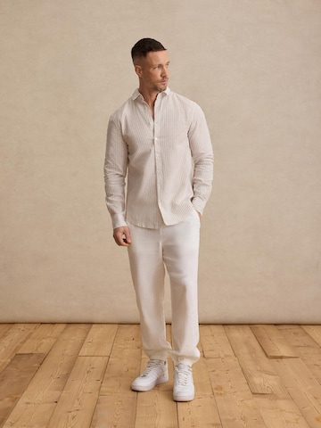 DAN FOX APPAREL Slim fit Button Up Shirt 'René' in Grey