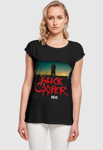 Merchcode Shirt 'Alice Cooper - Back Road' in Zwart: voorkant
