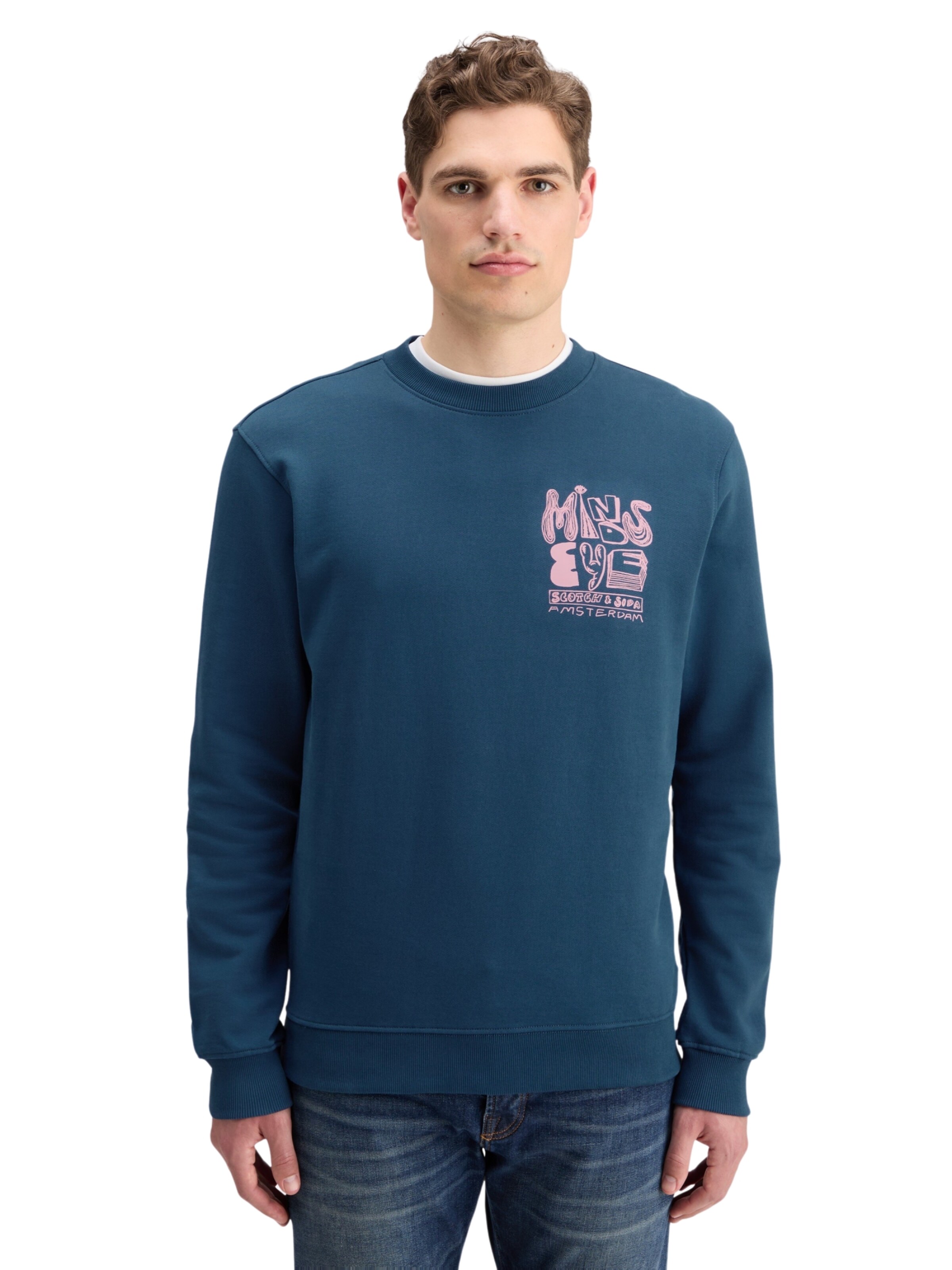 Sweat-shirt SCOTCH & SODA en bleu : devant