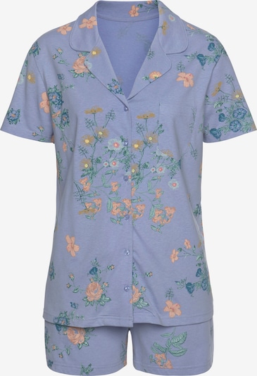 VIVANCE Pyjama 'Dreams' en bleu / jaune / vert / orange, Vue avec produit