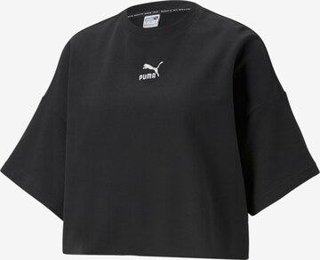 PUMA T-Shirt 'Classics Raw Edge Crew' in Schwarz: predná strana