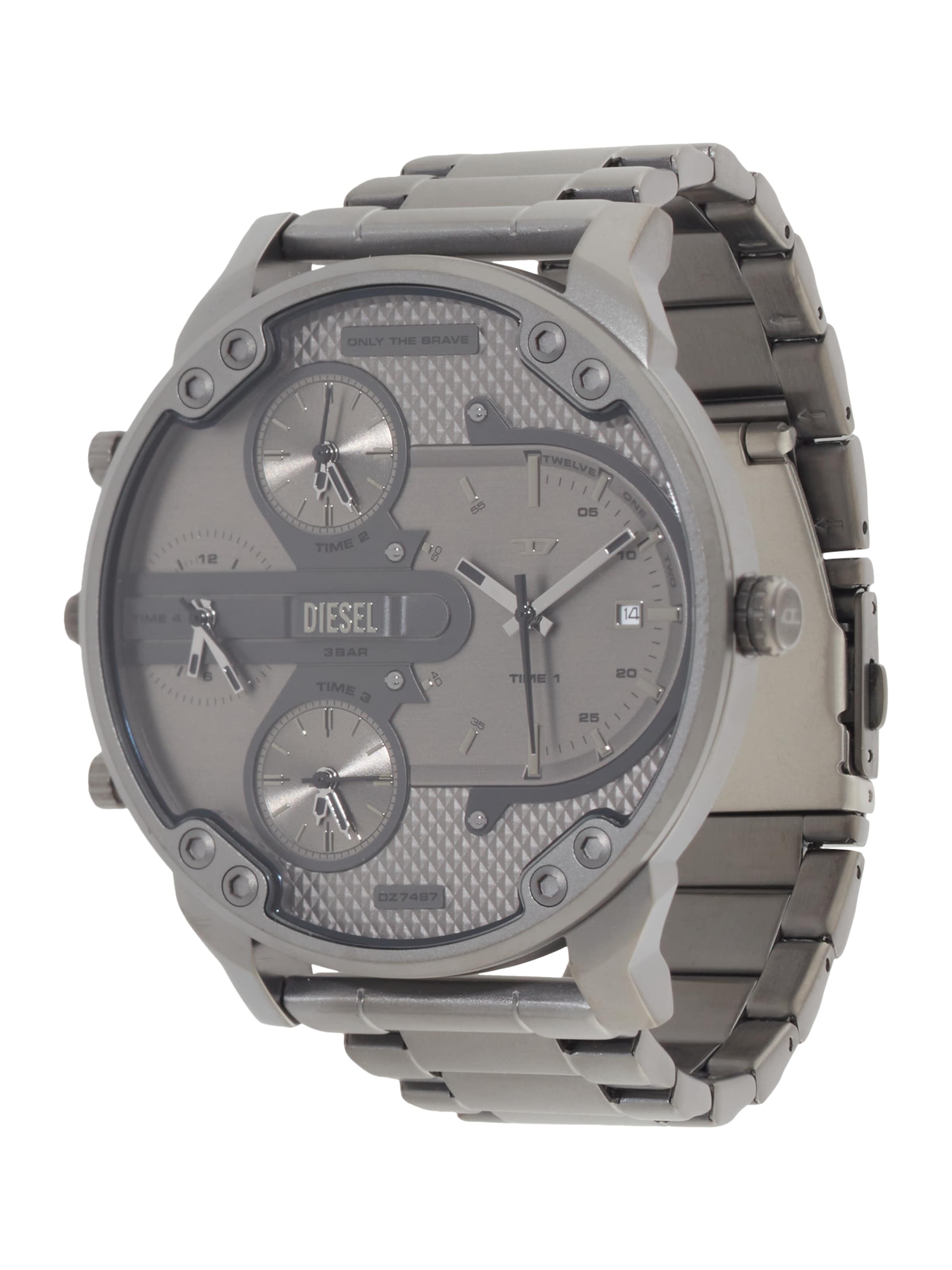 DIESEL Аналоговые часы 'Mr. Daddy' в Серый: спереди