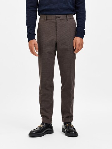 regular Pantaloni con piega frontale 'Stockholm' di SELECTED HOMME in marrone: frontale