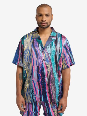 Fit confort Chemise Carlo Colucci en mélange de couleurs : devant