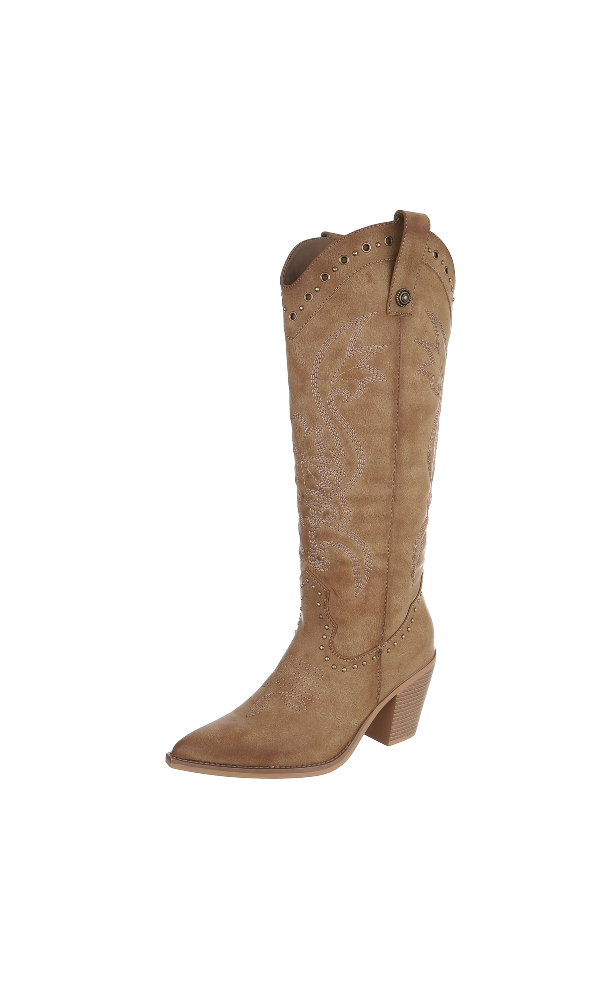 Ital-Design Cowboystiefel in Braun: Vorderseite