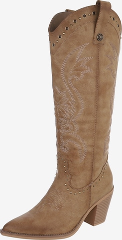Ital-Design Cowboystiefel in Braun: Vorderseite