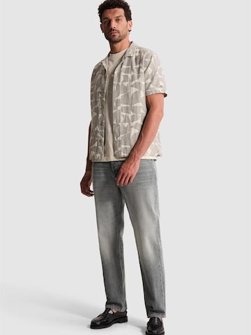 CAST IRON Regular fit Skjorta 'Shirt with jacquard pattern and short sleeves' i grå