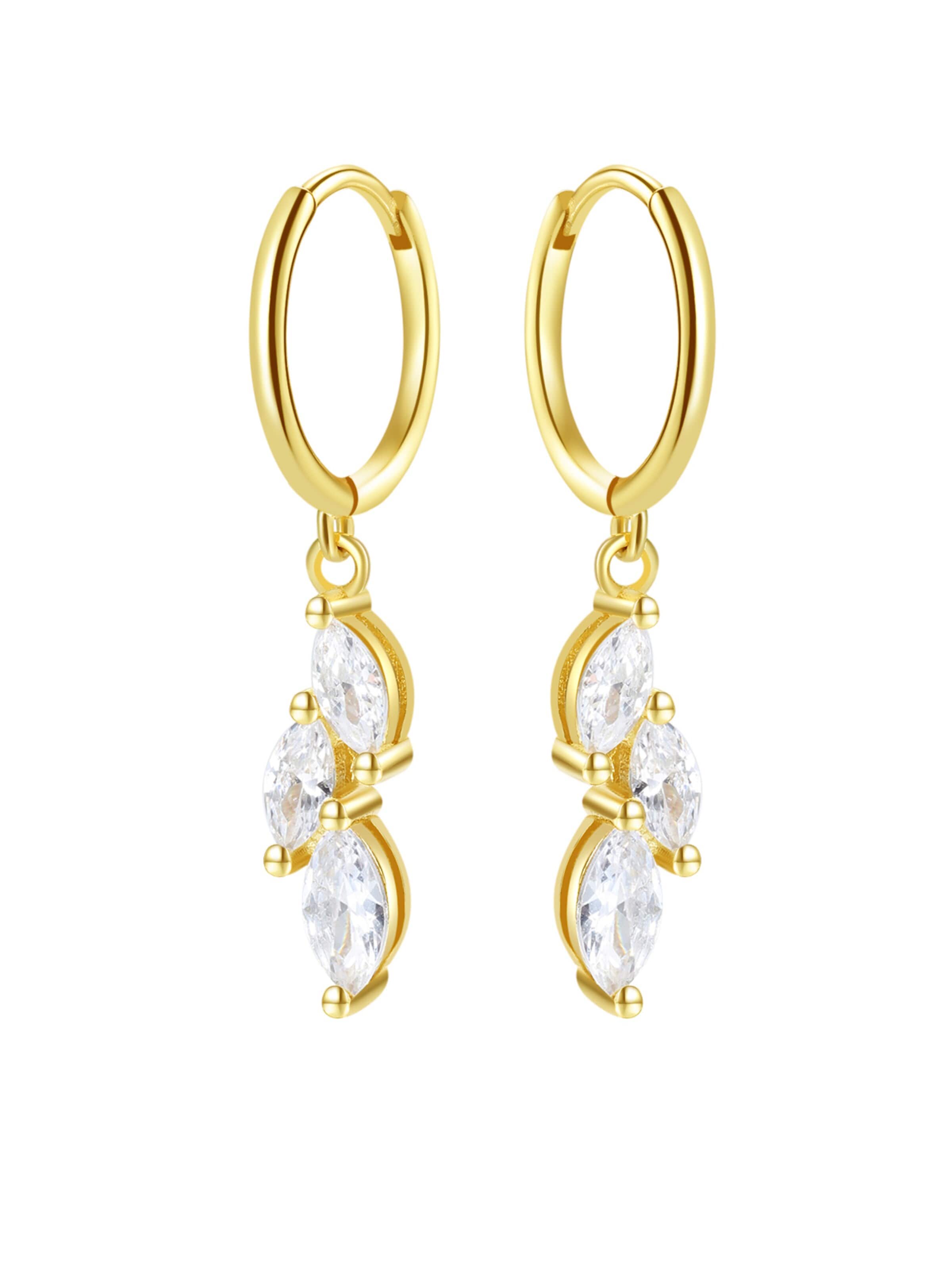 Hey Happiness Earrings 'Cluster Huggie' in Gold