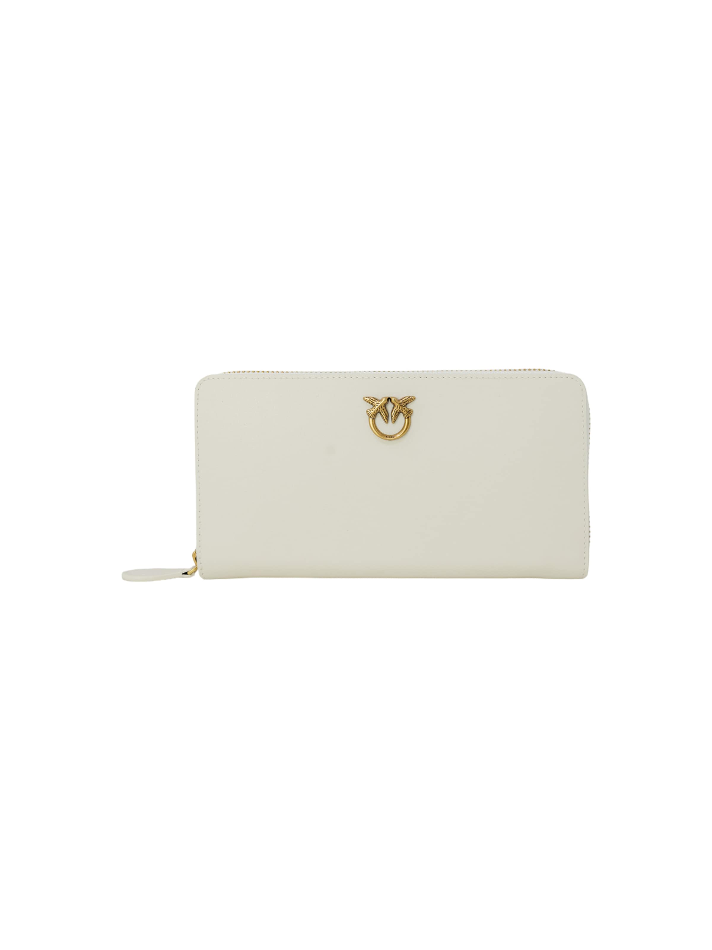 PINKO Wallet 'RYDER ZIP AROUND VITELLO SETA 100250 A0F1' in Beige: front
