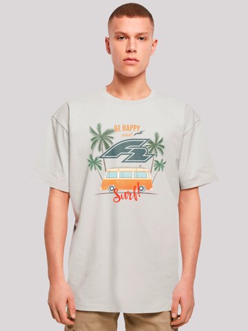 F2 Shirt 'Be Happy And Surf Bulli Sommer' in Grey: front