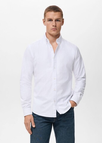 MANGO MAN Regular fit Button Up Shirt 'Oxford' in White: front