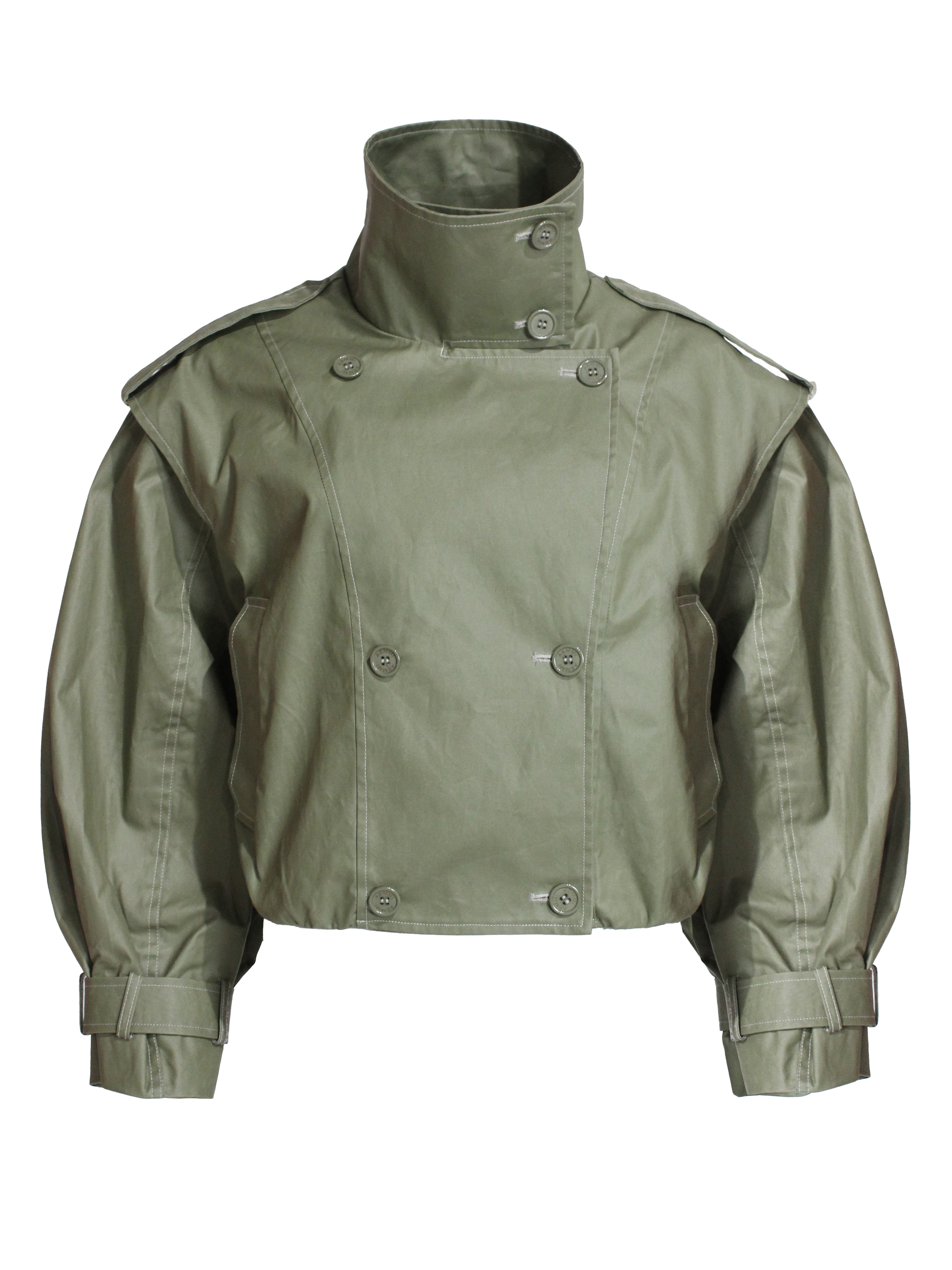 AEMMI Between-Season Jacket 'WAXED' in Green: front