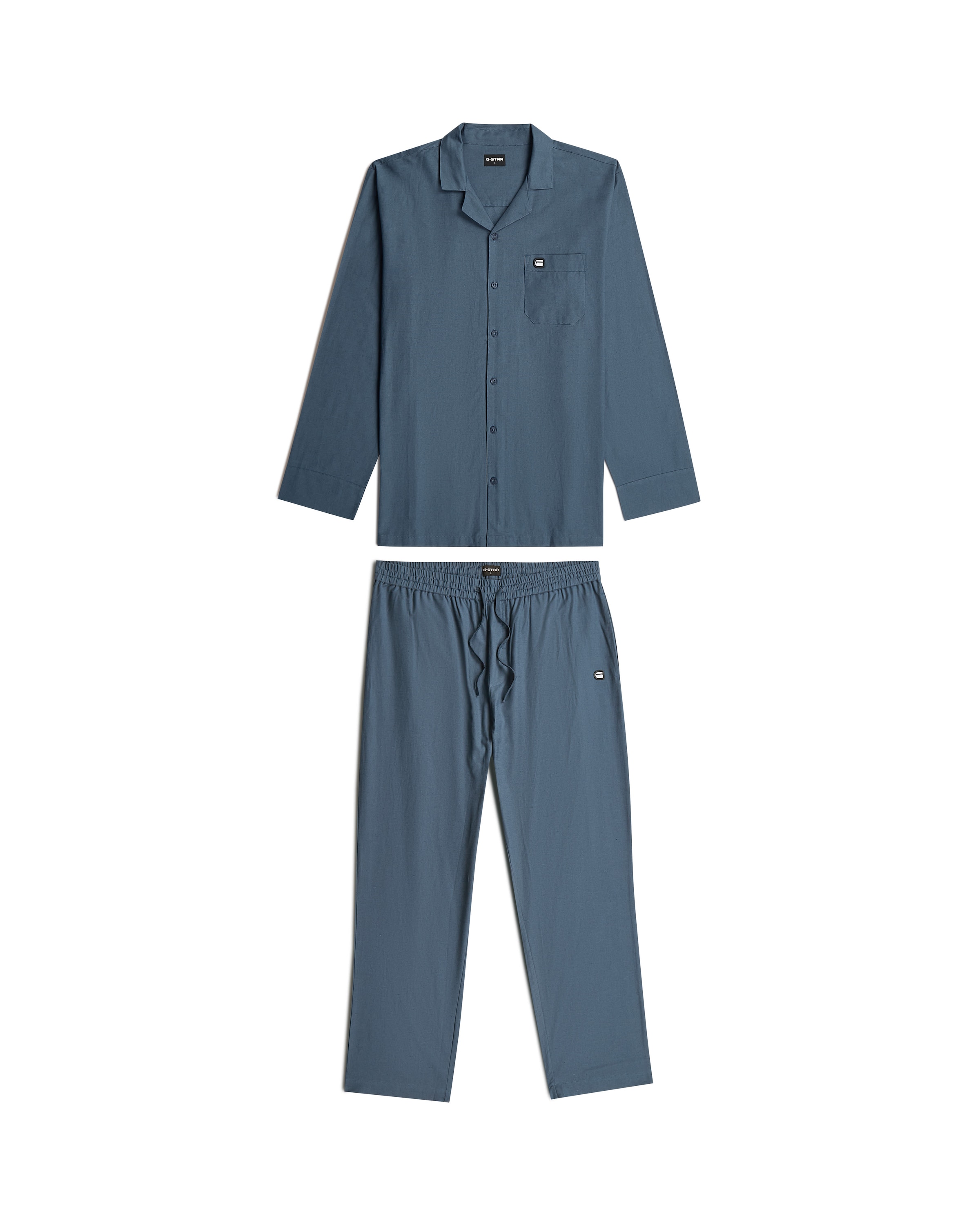Pyjama long 'Tee and Pant Pyjamas Set' G-STAR en bleu : devant