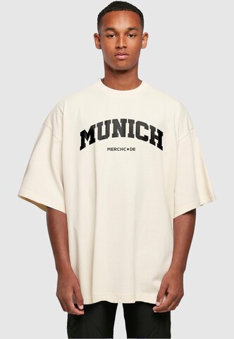 Merchcode Shirt 'Munich Wording' in Beige: predná strana