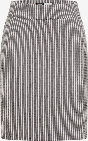 CECIL Knielanger Jogg Skirt in Seersucker-Qualität in Braun: Vorderseite