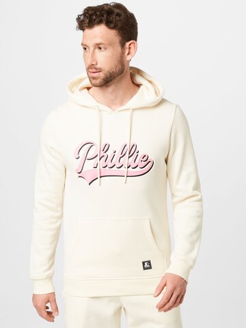 Sweat-shirt Starter Black Label en beige : devant