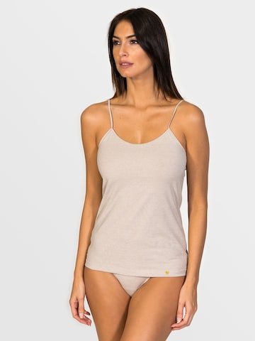 Maglietta intima 'Afrodita Spaghetti top soy fiber' di zd ZERO DEFECTS in beige: frontale