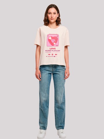 F4NT4STIC Shirt 'Love Oldies Playlist  Valentinstag' in Roze