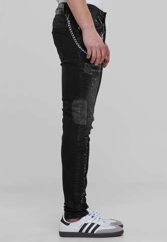 2Y Premium Tapered Jeans in Schwarz