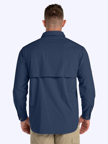 33,000ft Regular fit Athletic Button Up Shirt '33,000ft Men's Long Sleeve Shirts' in Blue