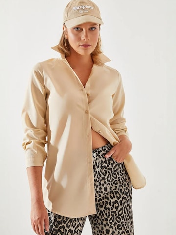 Camicia da donna di Bianco Lucci in beige: frontale