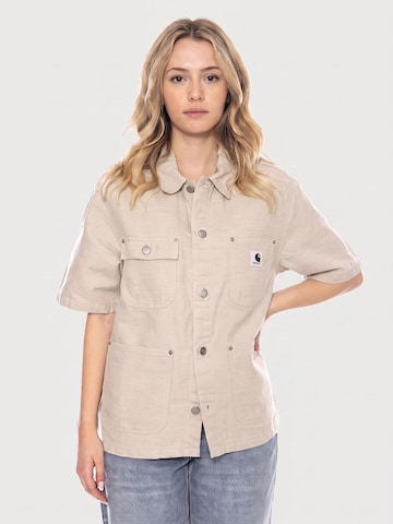 Carhartt WIP Bluzka 'W' S/S Michigan Shirt Natural Rinsed -- Women's Beige Shirt' w kolorze beżowy: przód