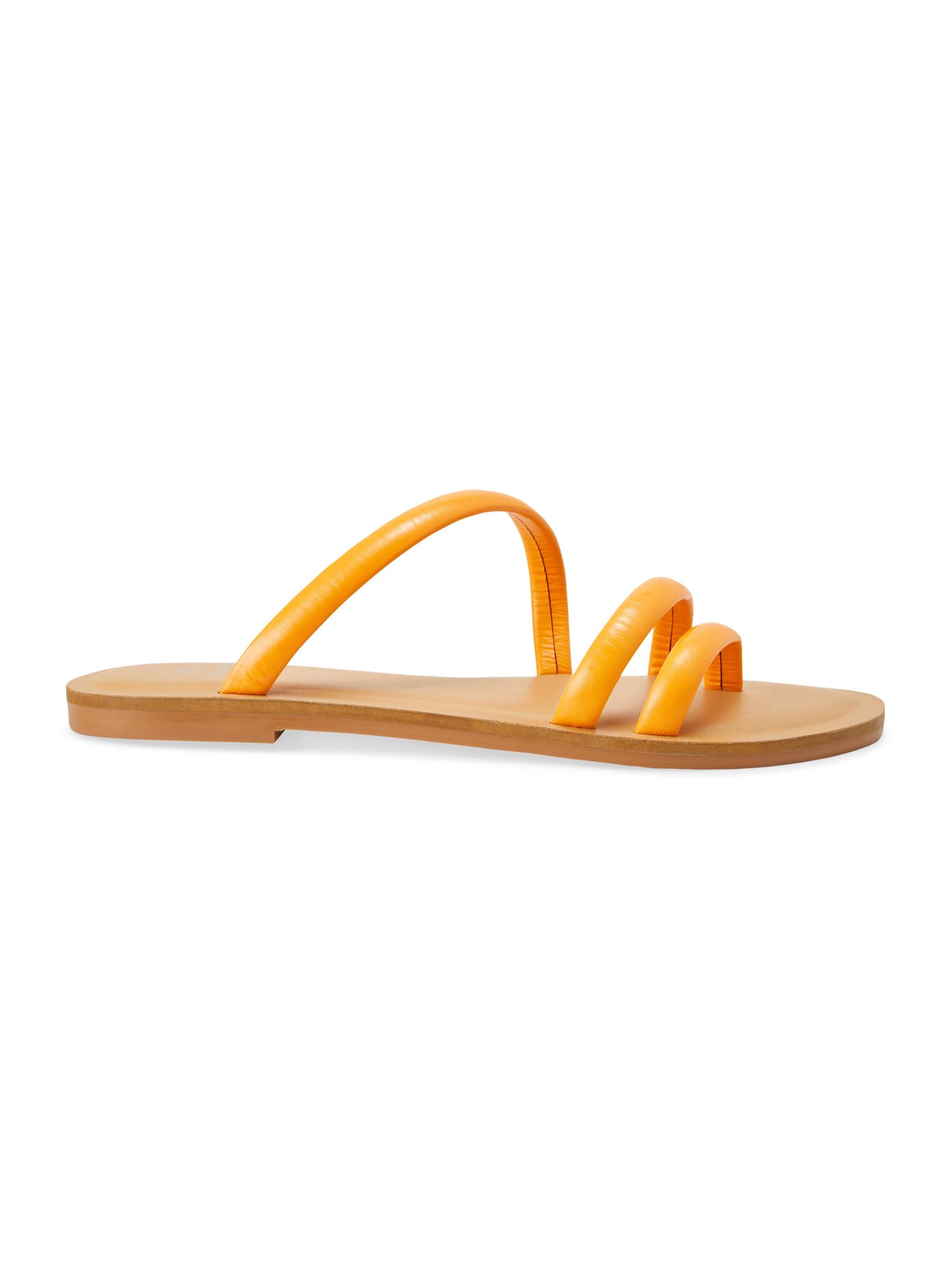 Mangara Atelier - Sandalias con hebilla 'Sandales plates Mangara Cocao en cuir orange' en naranja: frente