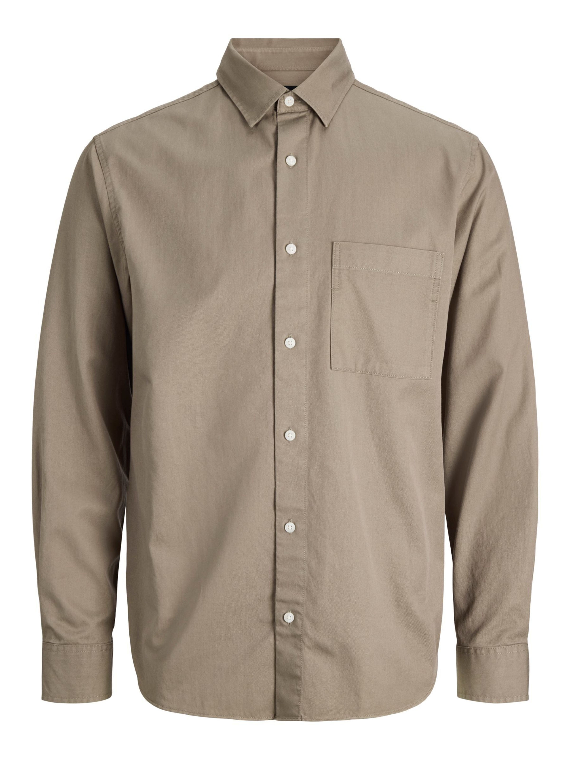 Jack & Jones Plus Comfort fit Button Up Shirt in Grey: front