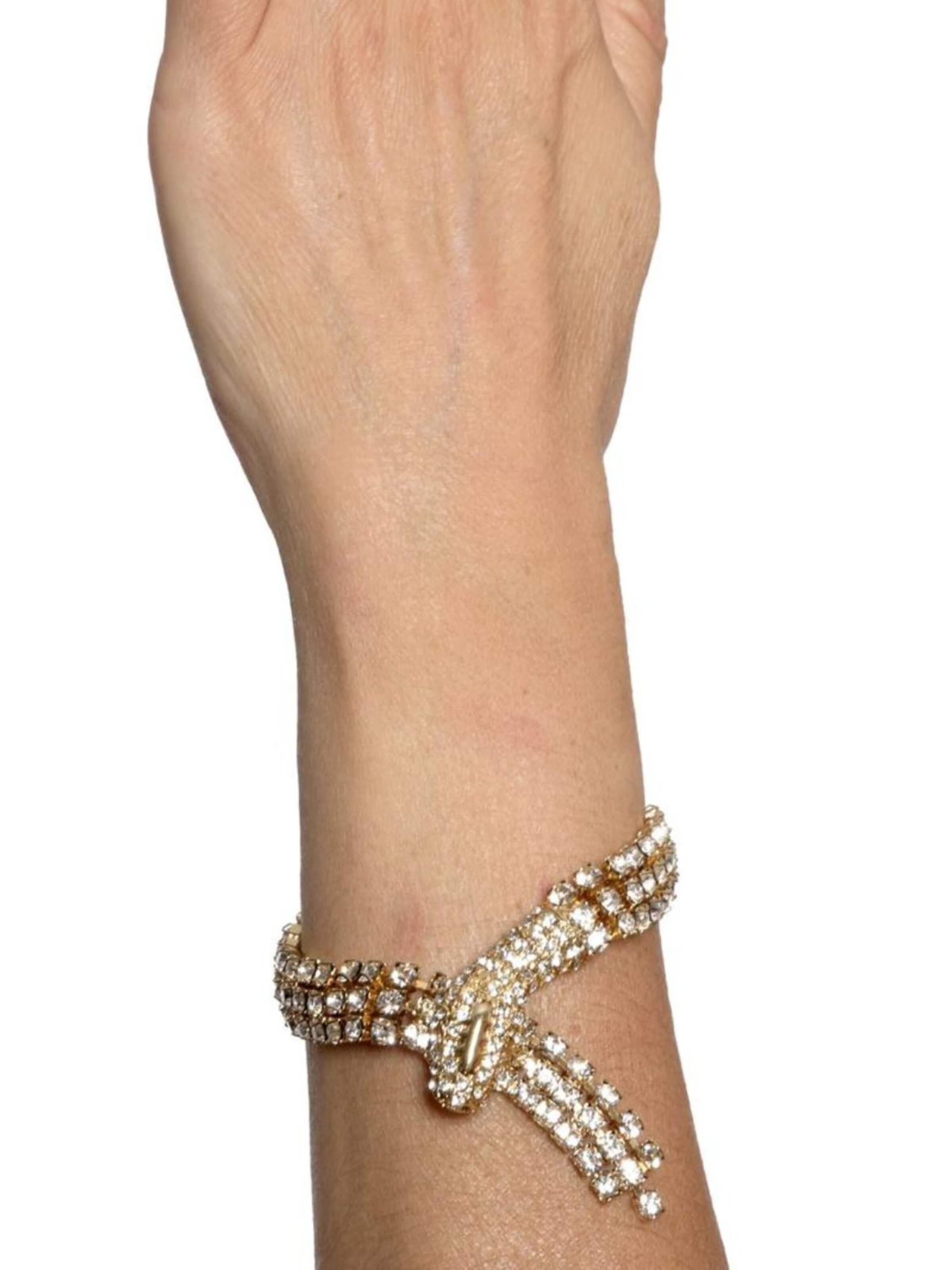 zelts Addicted2 Rokassprādze 'Eltanin bracciale serpente placcato oro con strass Swarovski'