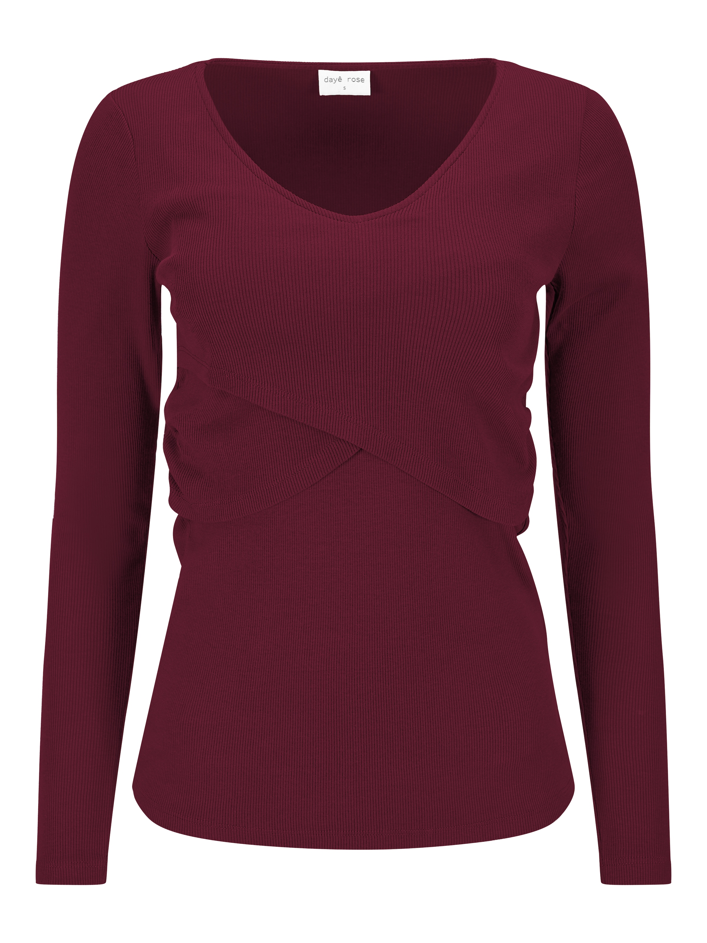 dayê rose Shirt 'Ivy Still-Longsleeve für Stillzeit & danach' in Red: front