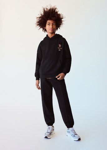 MANGO KIDS Tapered Nadrág - fekete: elől