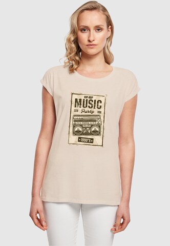 Mister Tee Shirt 'Retro Boom' in Beige: voorkant