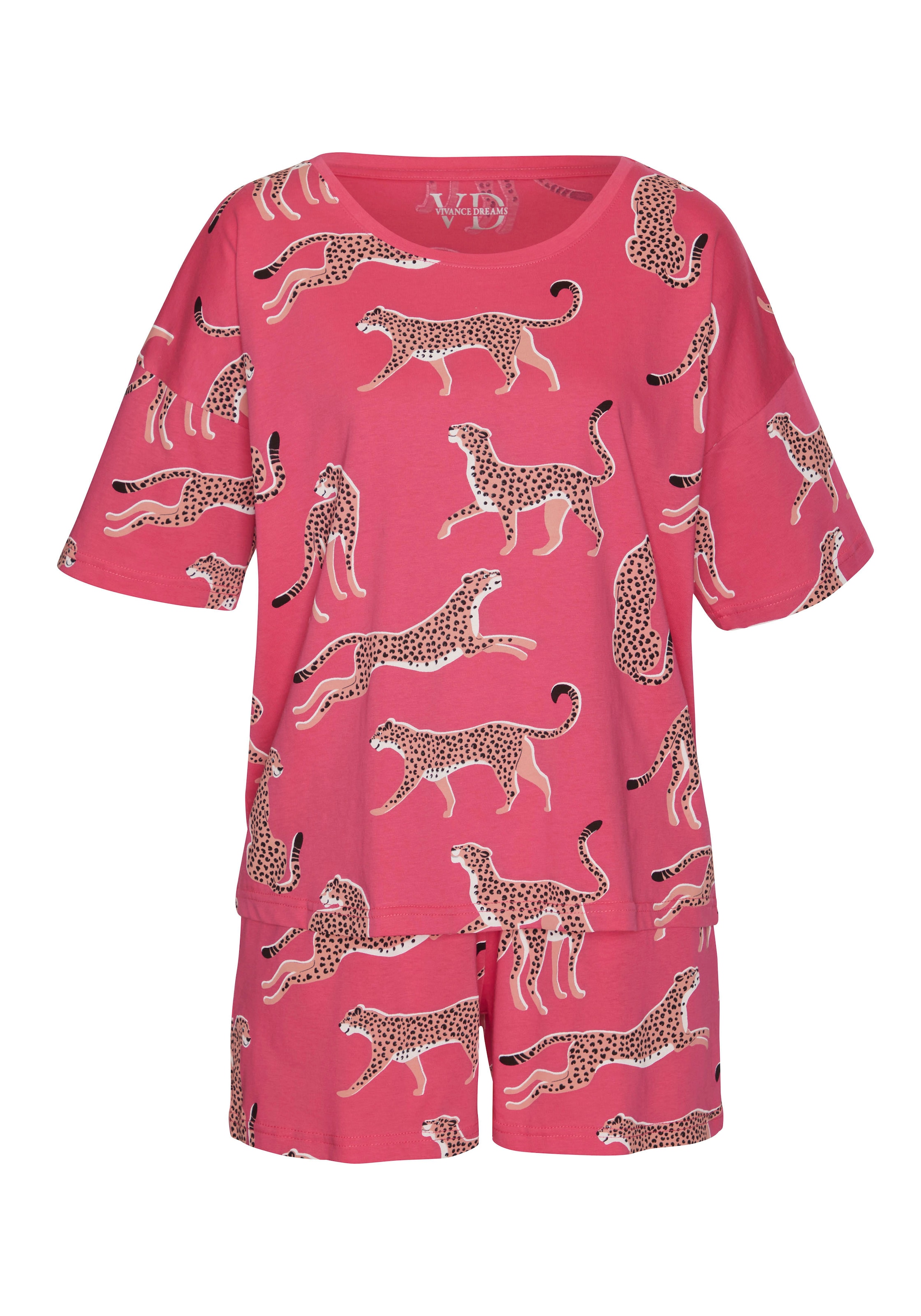 VIVANCE - Pijama de pantalón corto 'Dreams' en rosa: frente